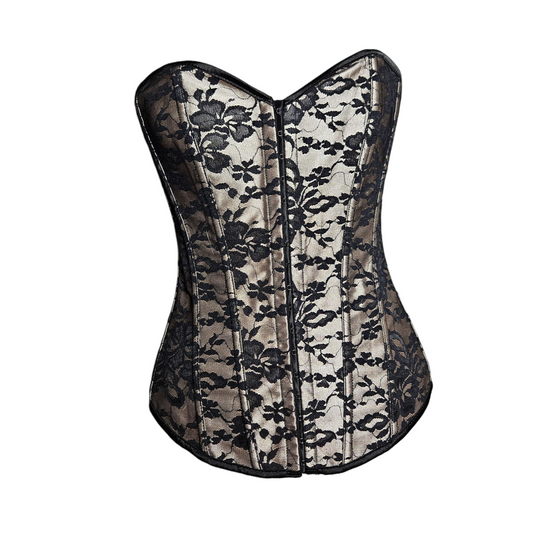 Black and gold laced corset top