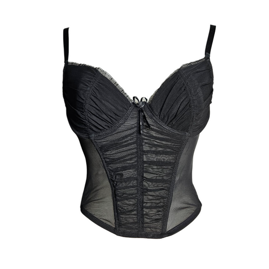 Corset-style top in veil