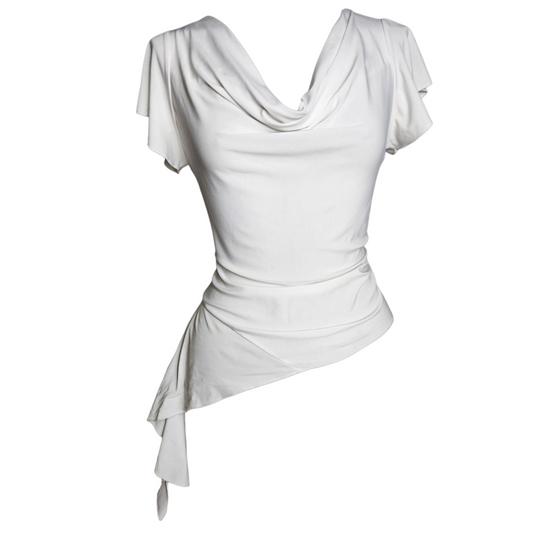 Asymmetrical cowl neck top