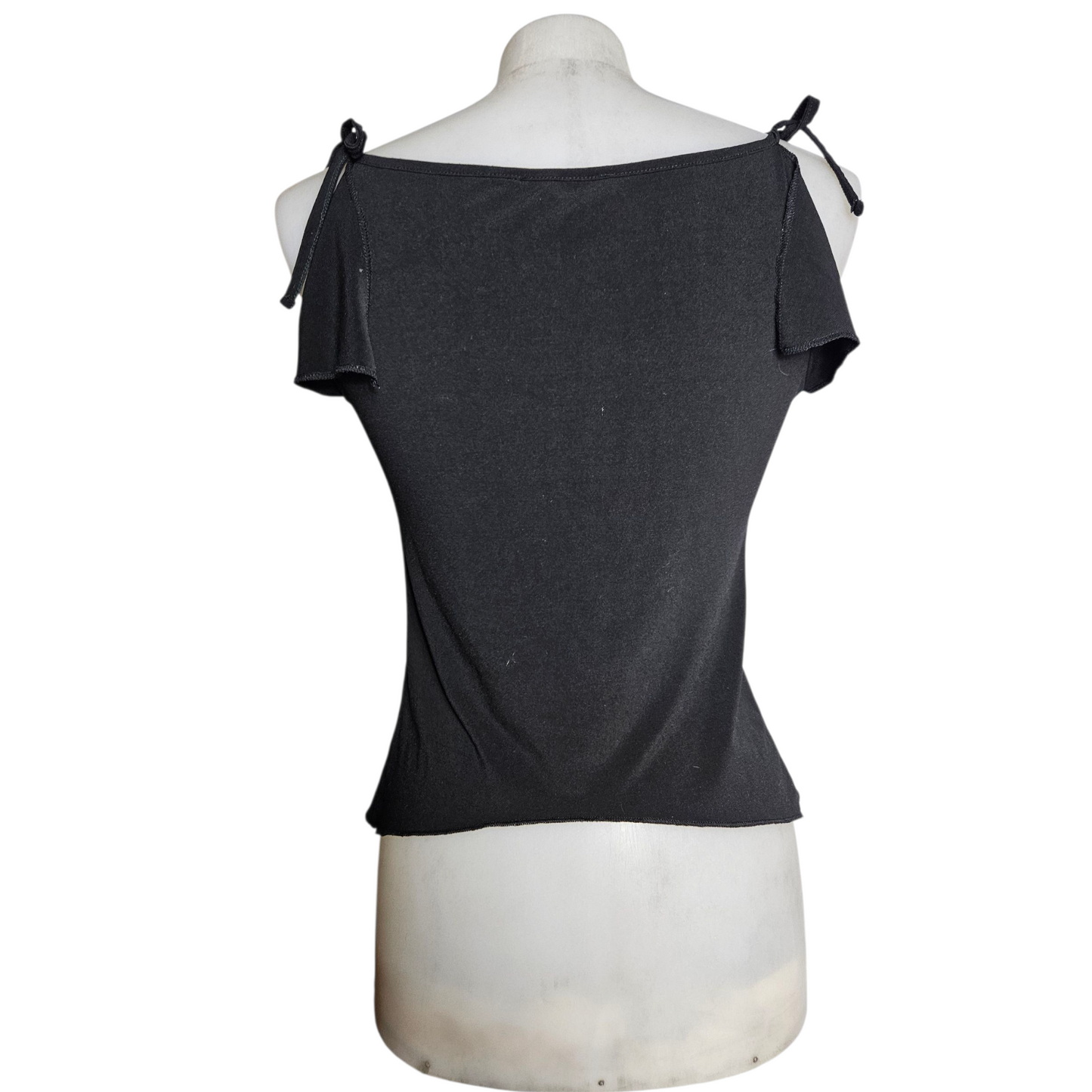 High cowl neck with slit sleeves