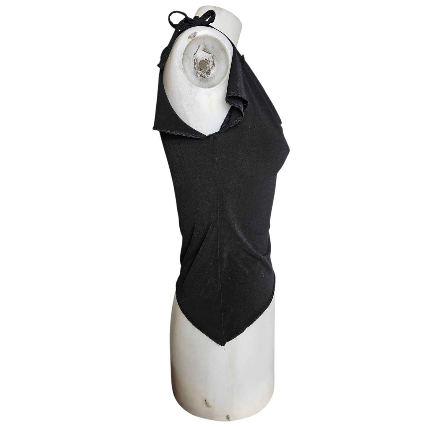 High cowl neck with slit sleeves