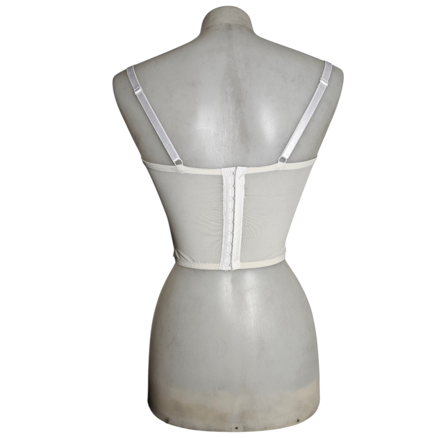 Corset-style top in pleated voile
