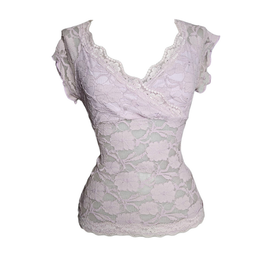 Haut en dentelle lila