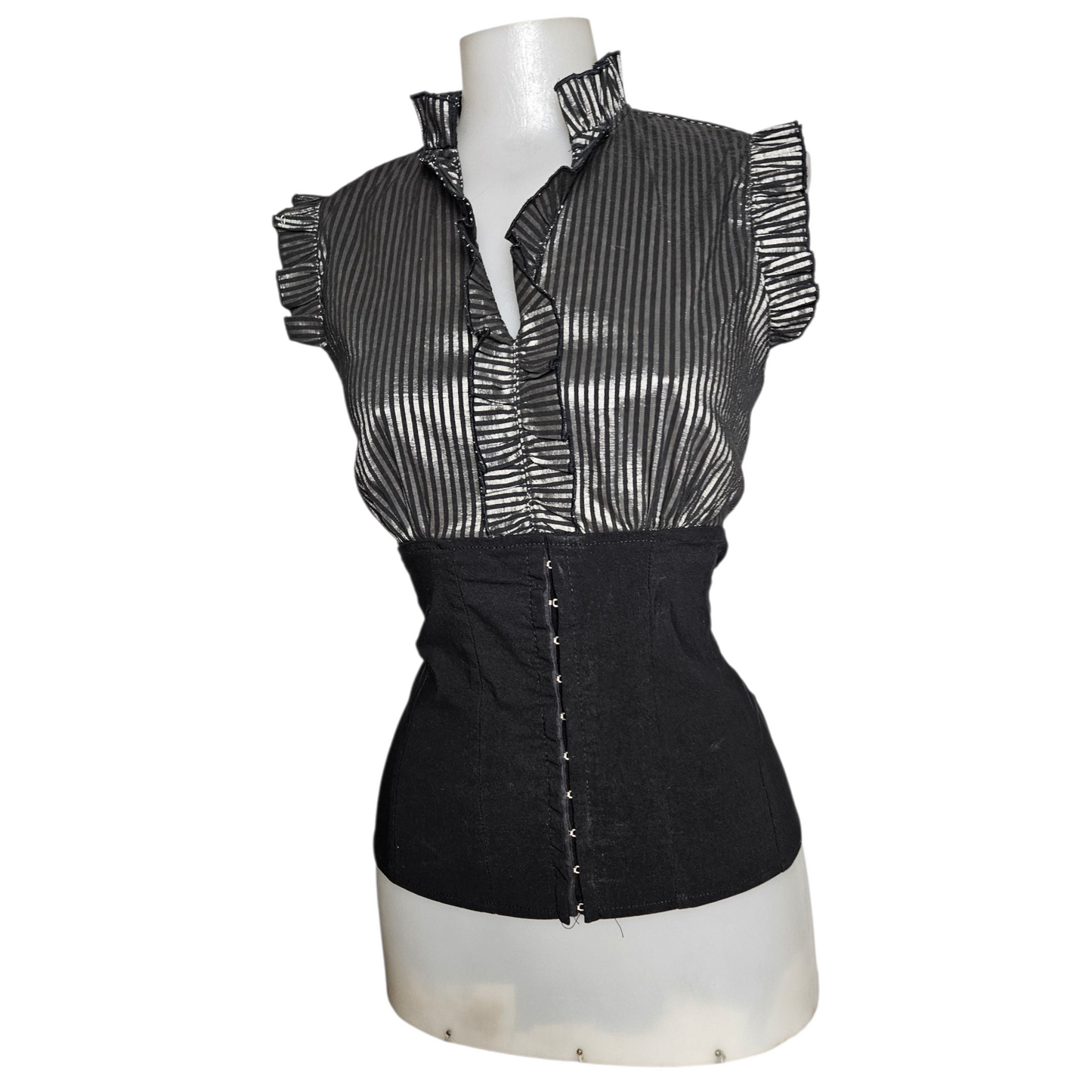 Lace-up back blouse