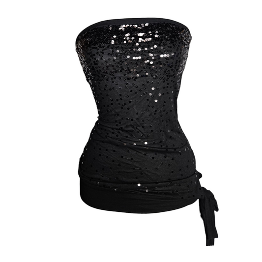 Haut strapless à sequins