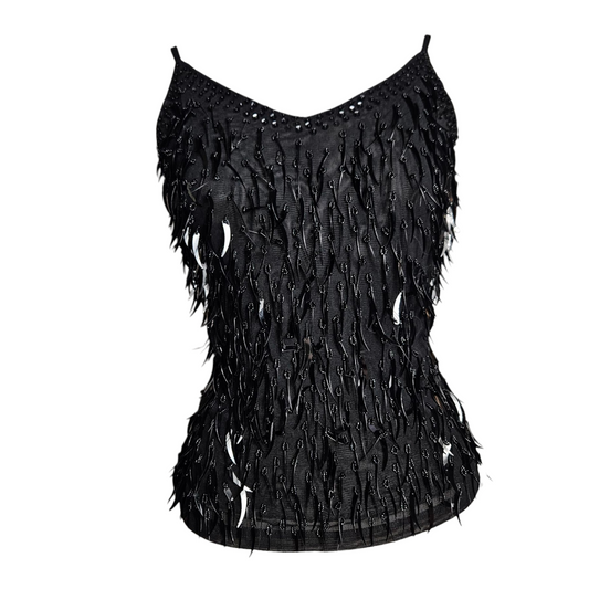 Sequin-embroidered voile top