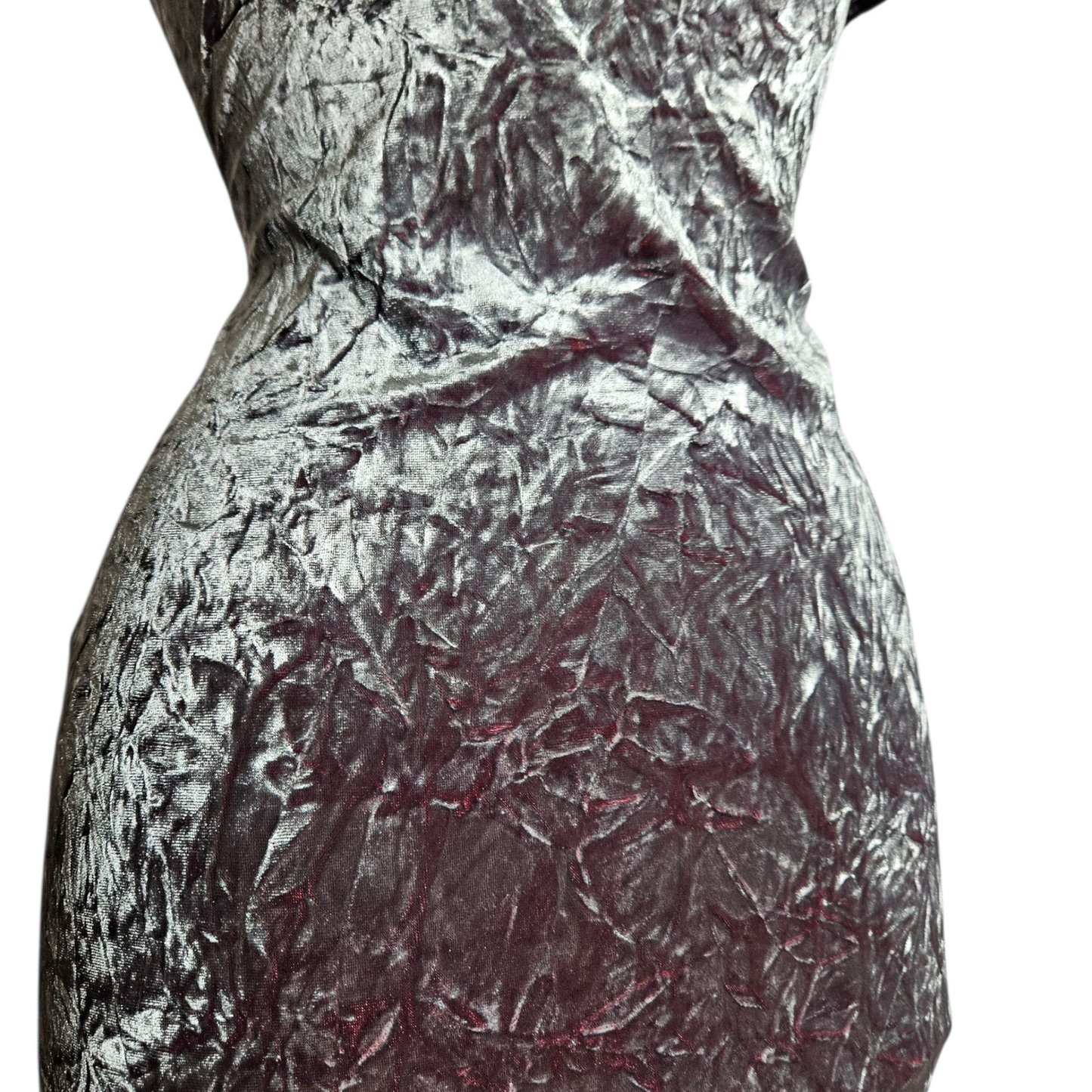 Robe en velours froissé grise