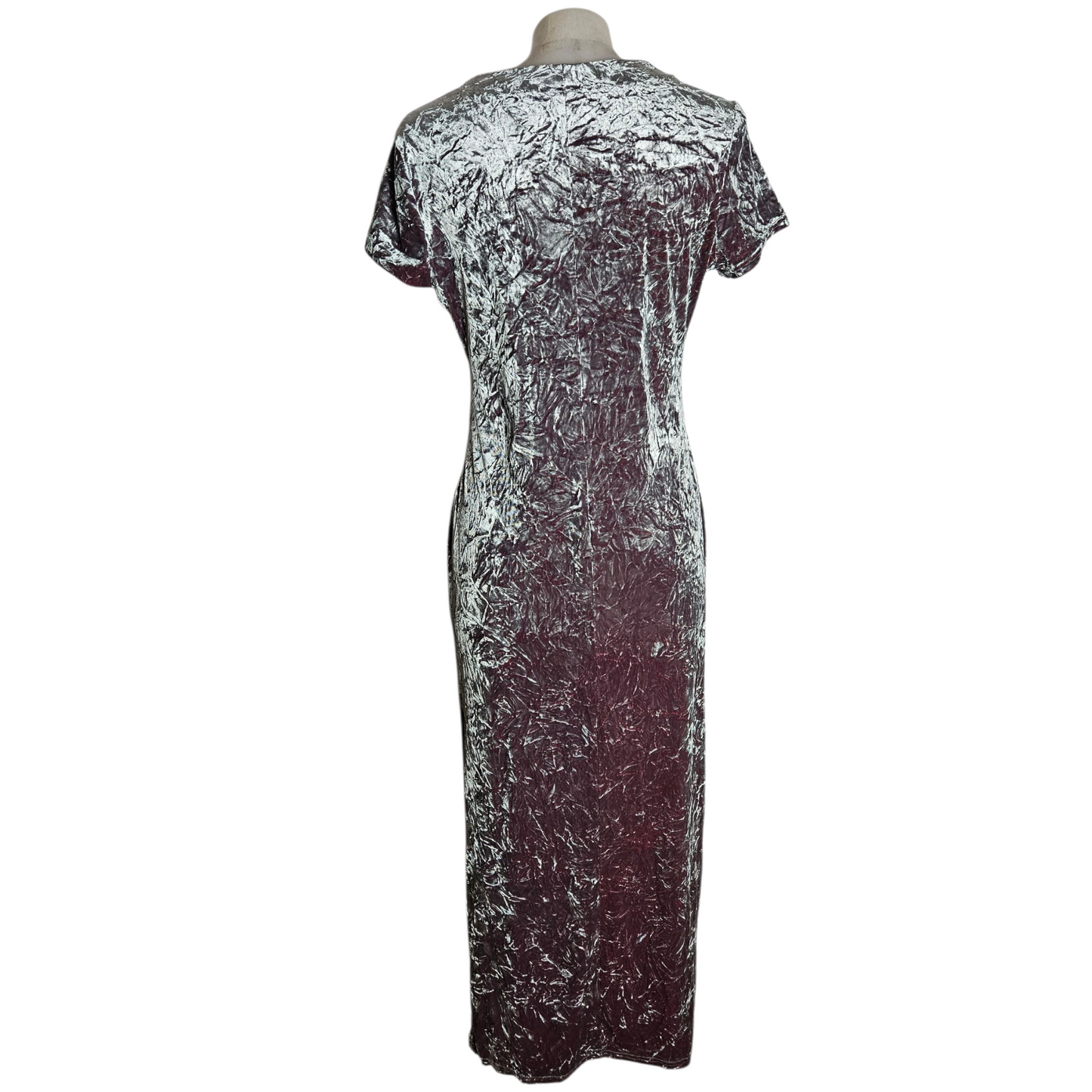 Robe en velours froissé grise