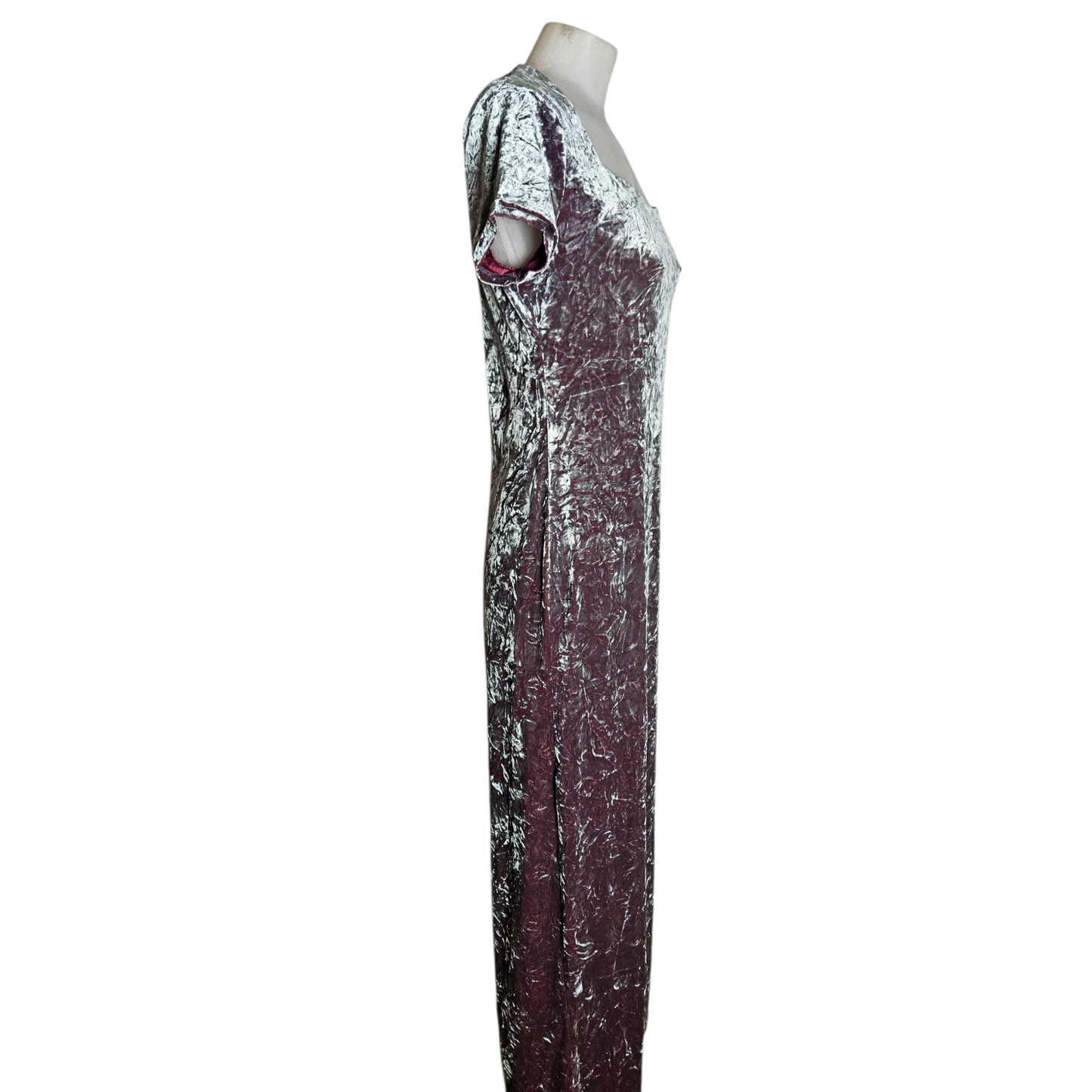 Robe en velours froissé grise