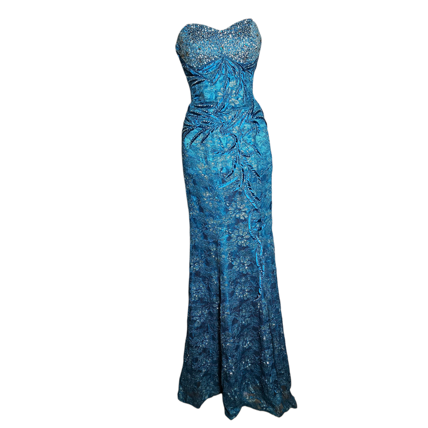 Robe de soirée brodée de perles et sequins