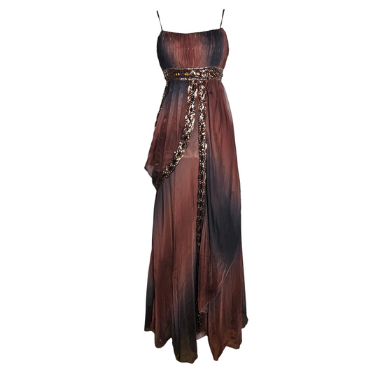 Robe de soirée en voile à perles