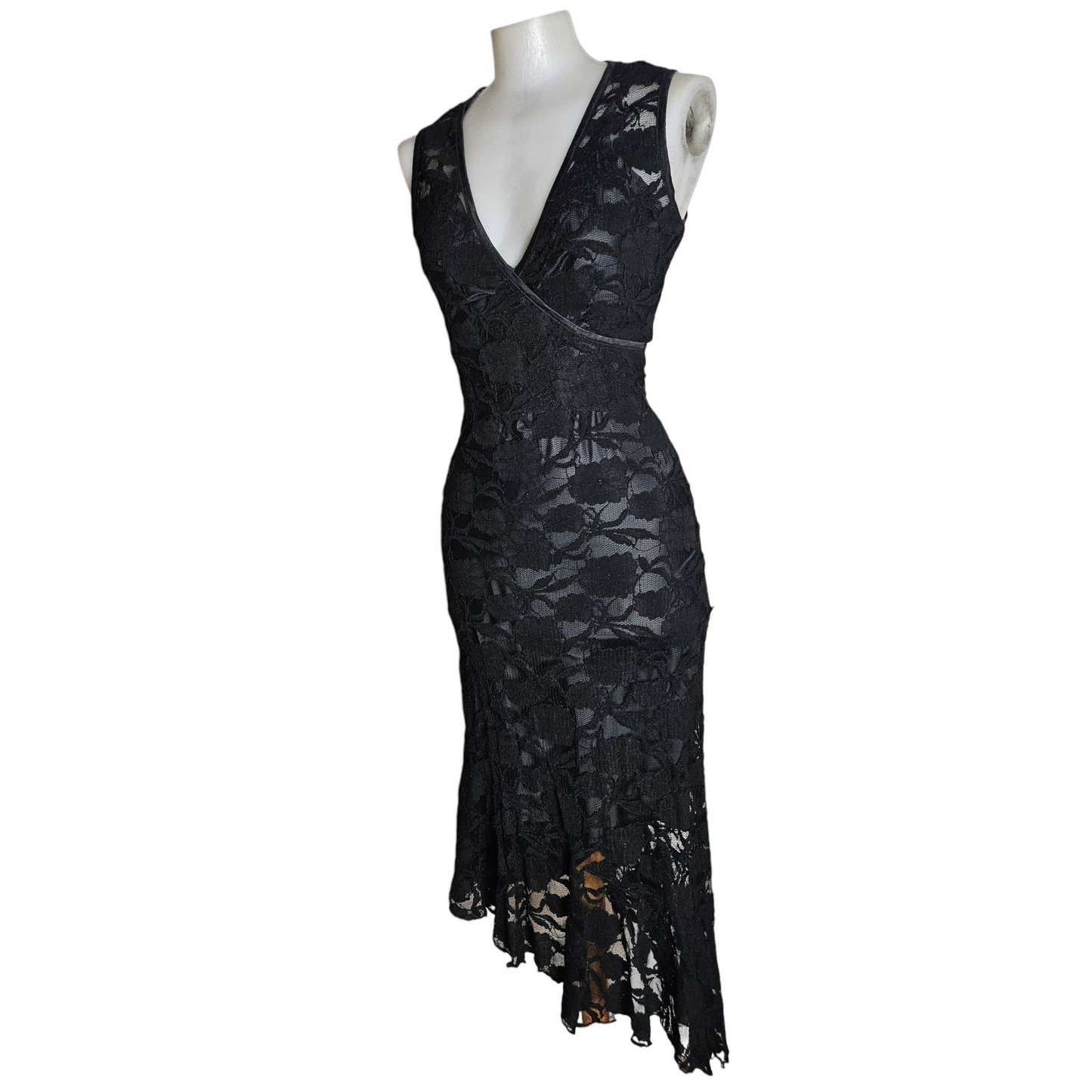 Black lace wrap dress