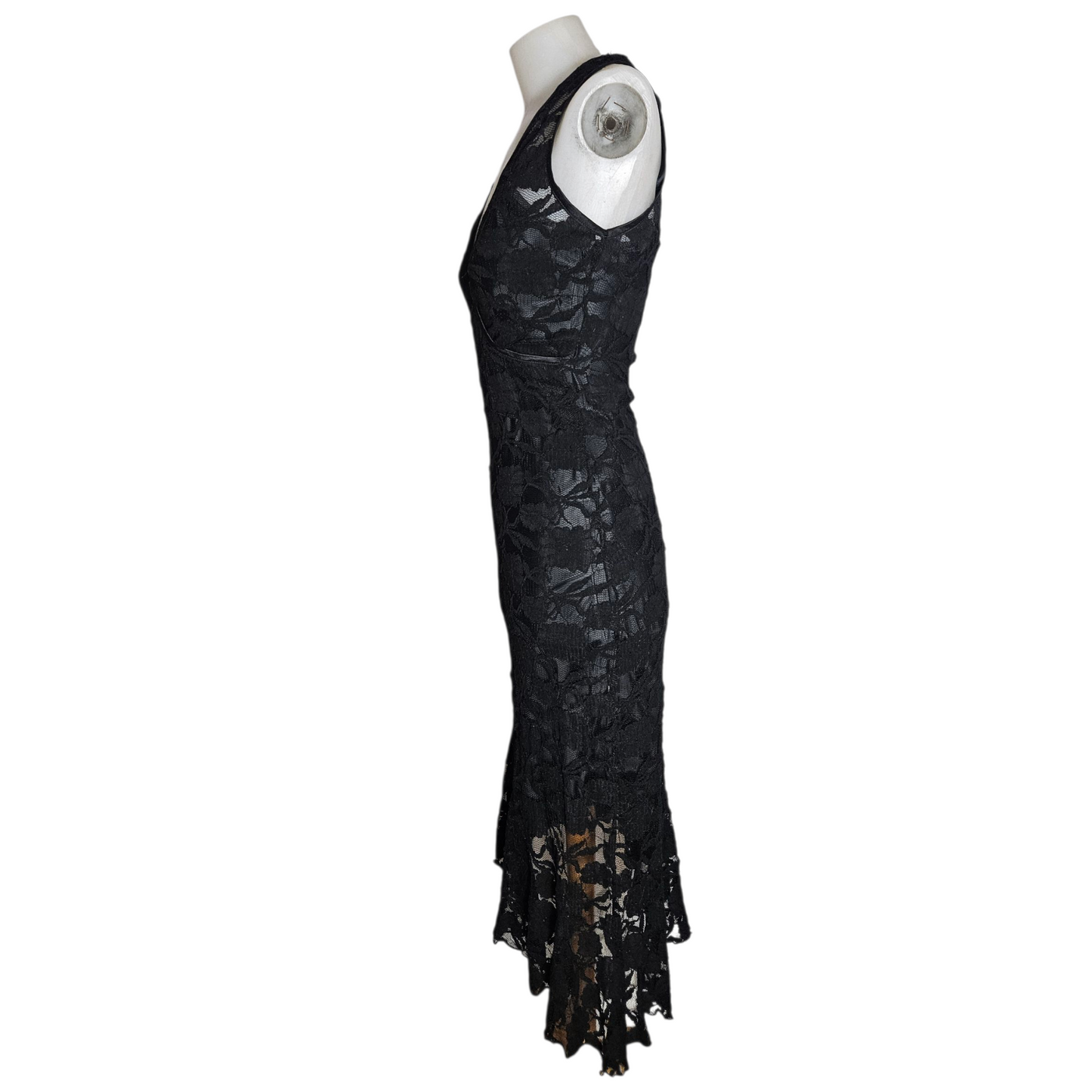 Black lace wrap dress