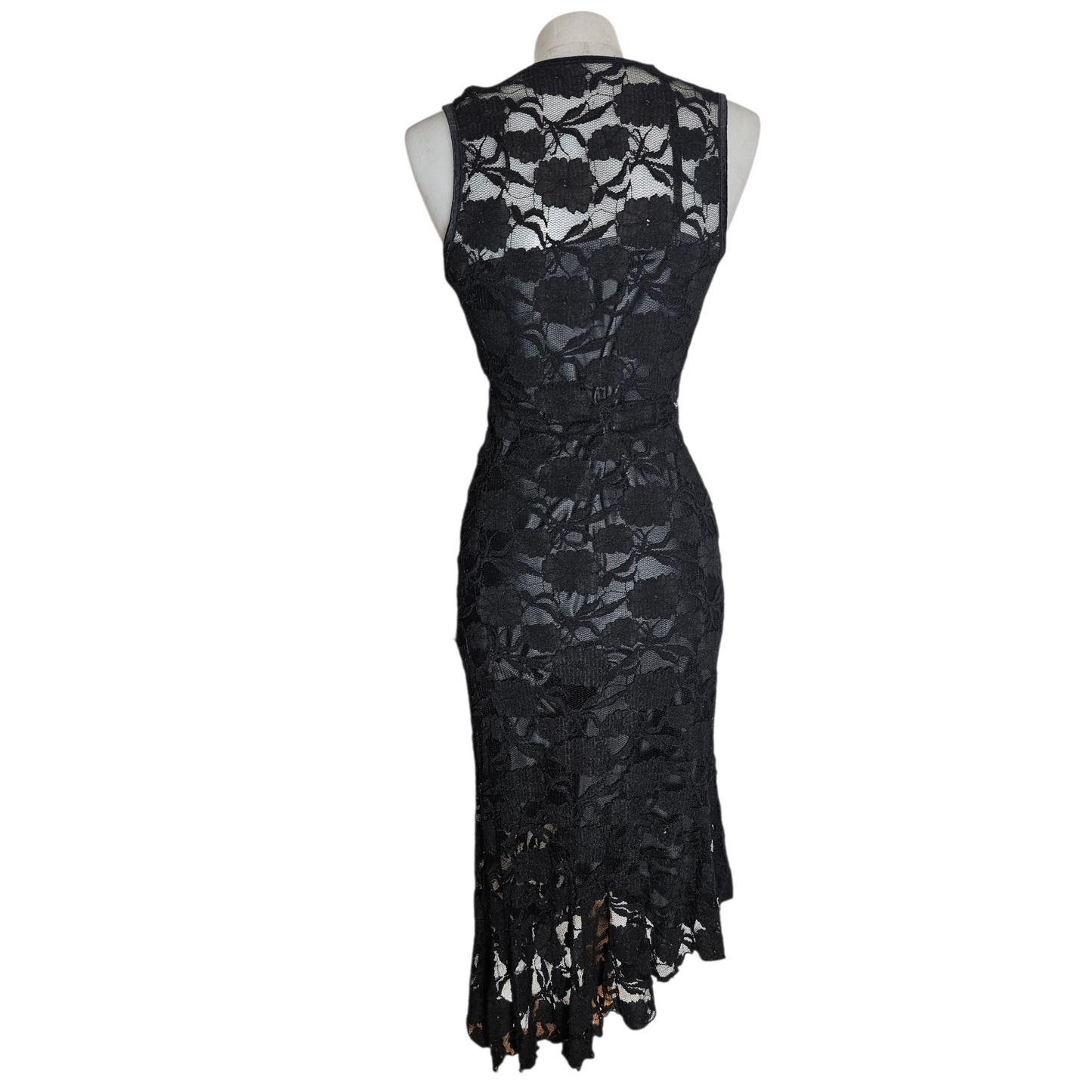 Black lace wrap dress