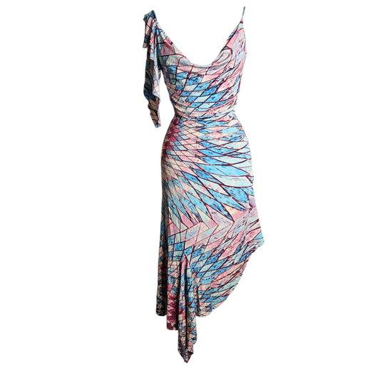 Halter neck dress with open back