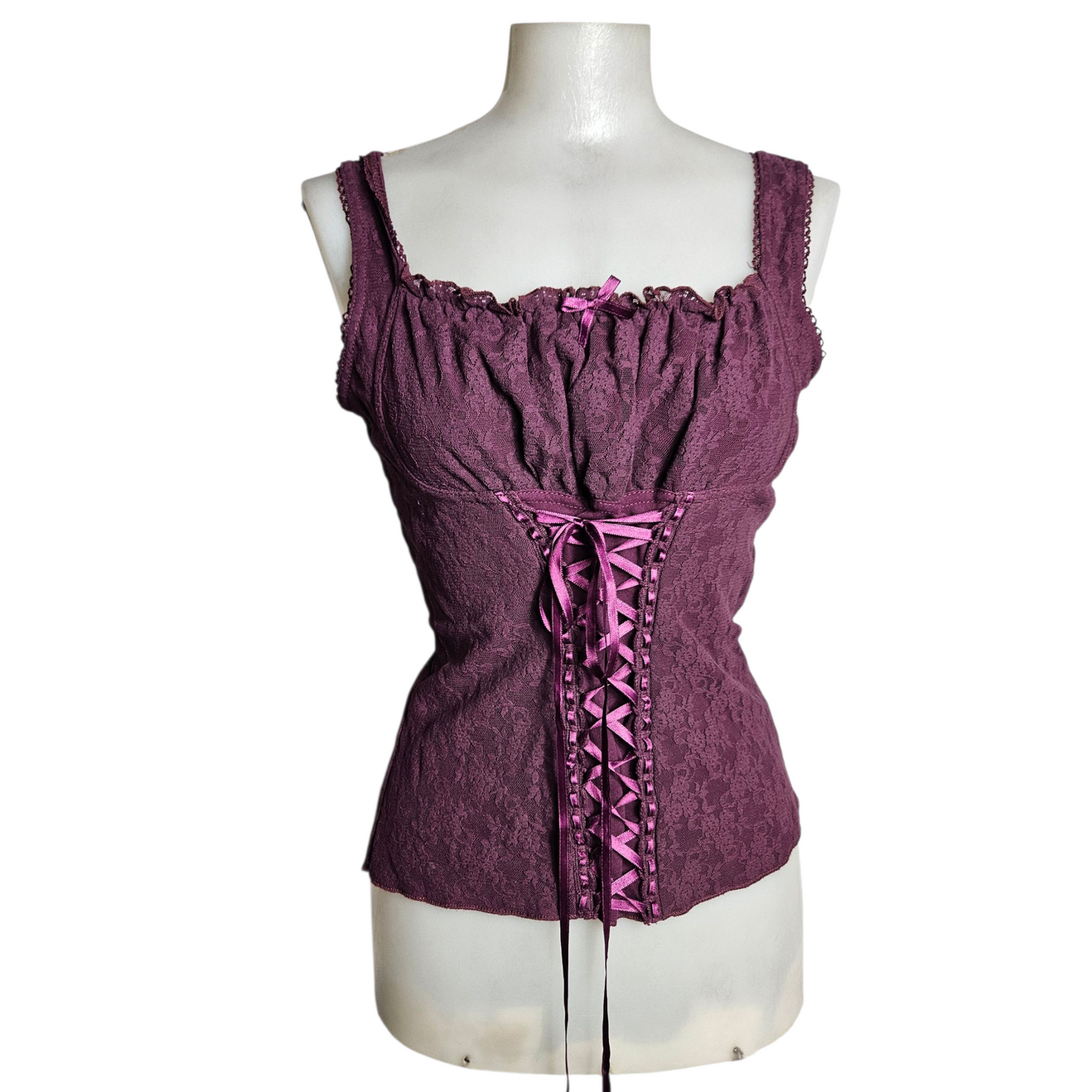 Haut esprit corset dentelle et laçage