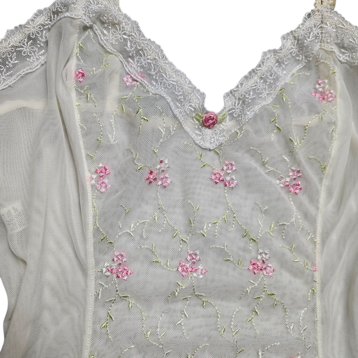 Haut en voile brodé de fleurs
