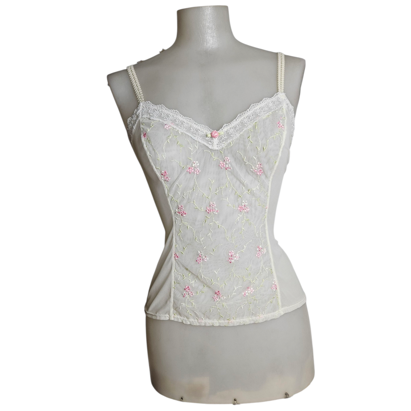 Haut en voile brodé de fleurs