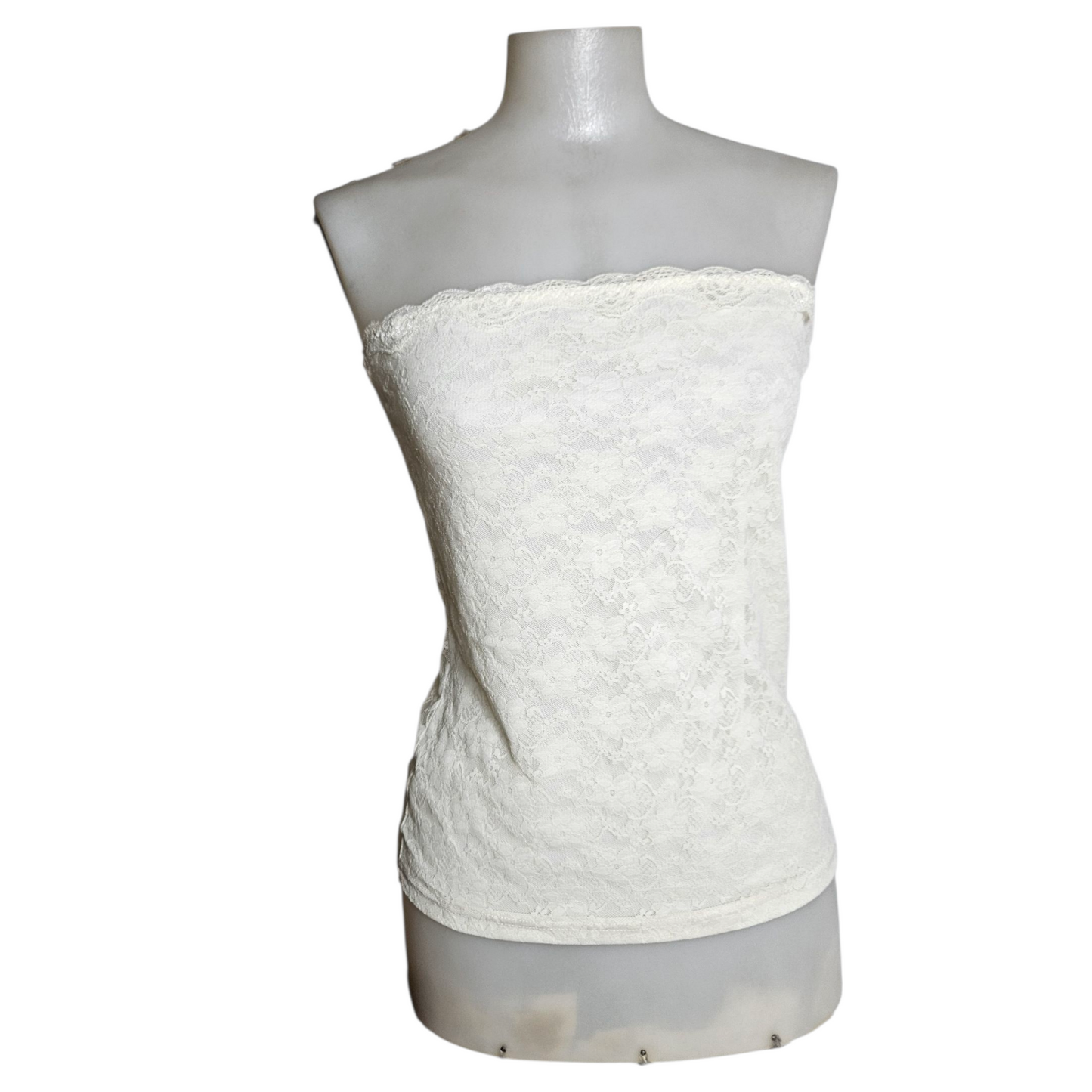 Haut strapless blanc en dentelle