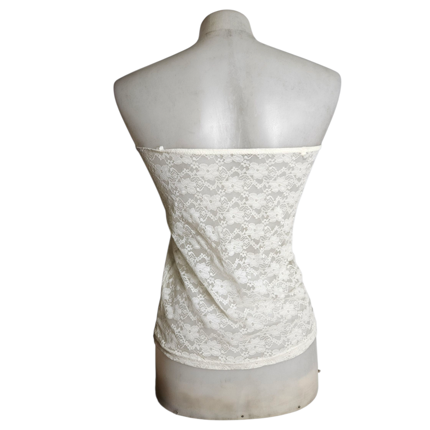 Haut strapless blanc en dentelle