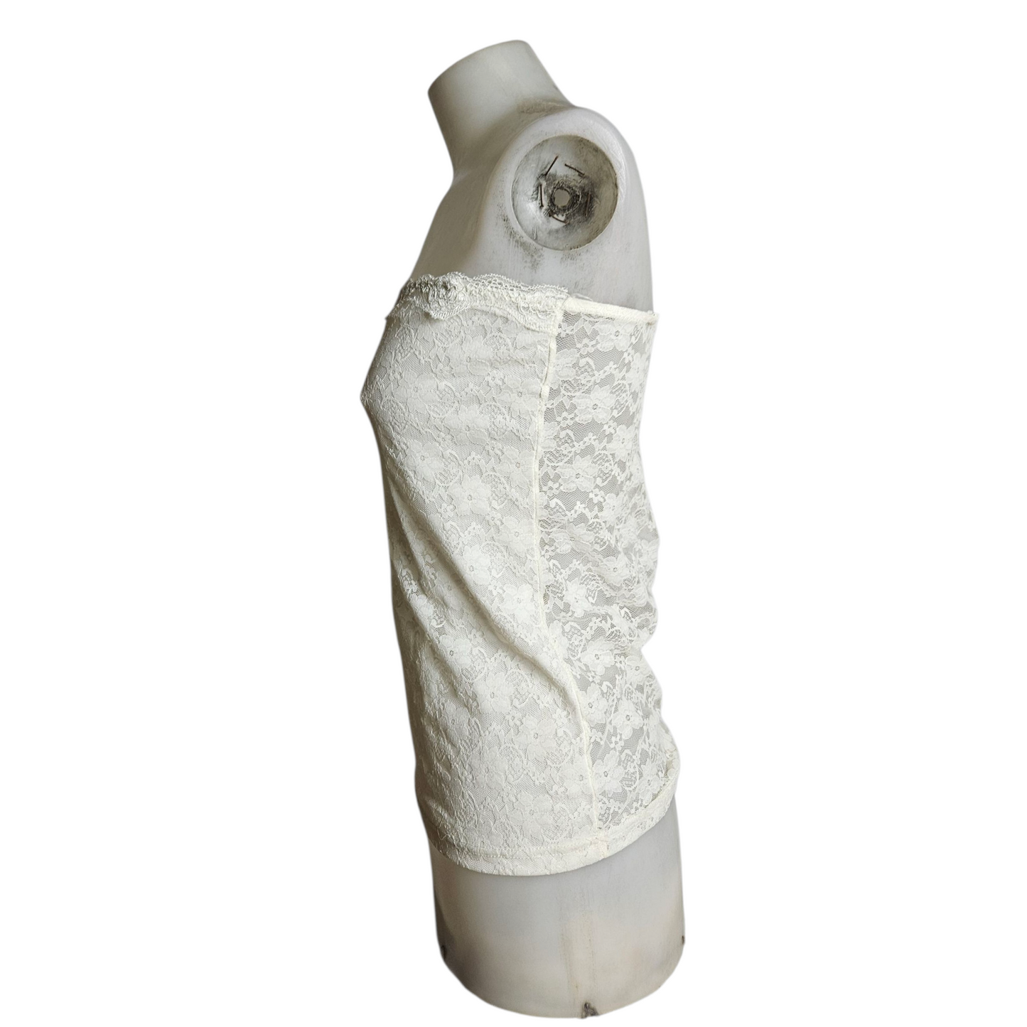 Haut strapless blanc en dentelle