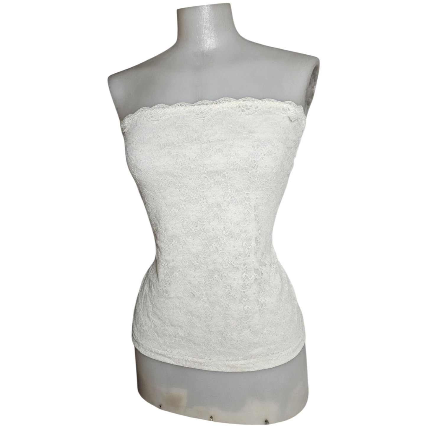 Haut strapless blanc en dentelle