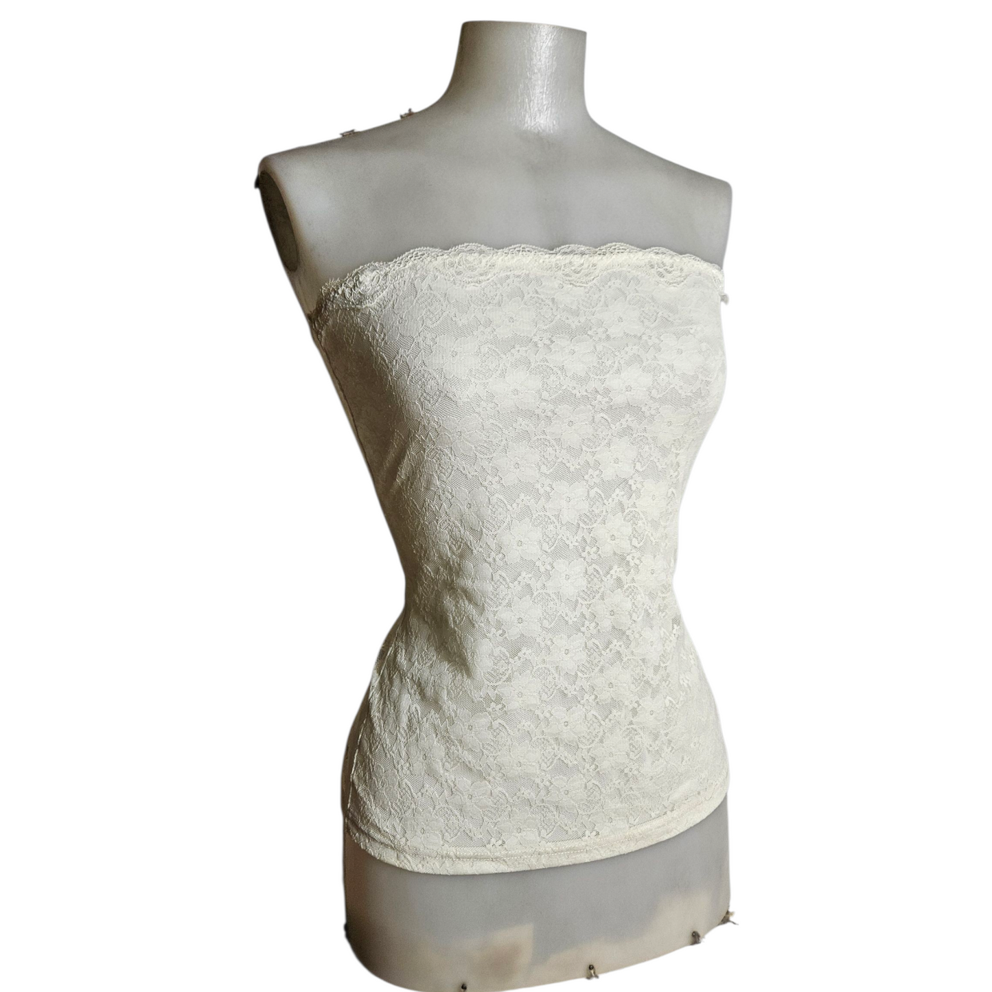 Haut strapless blanc en dentelle