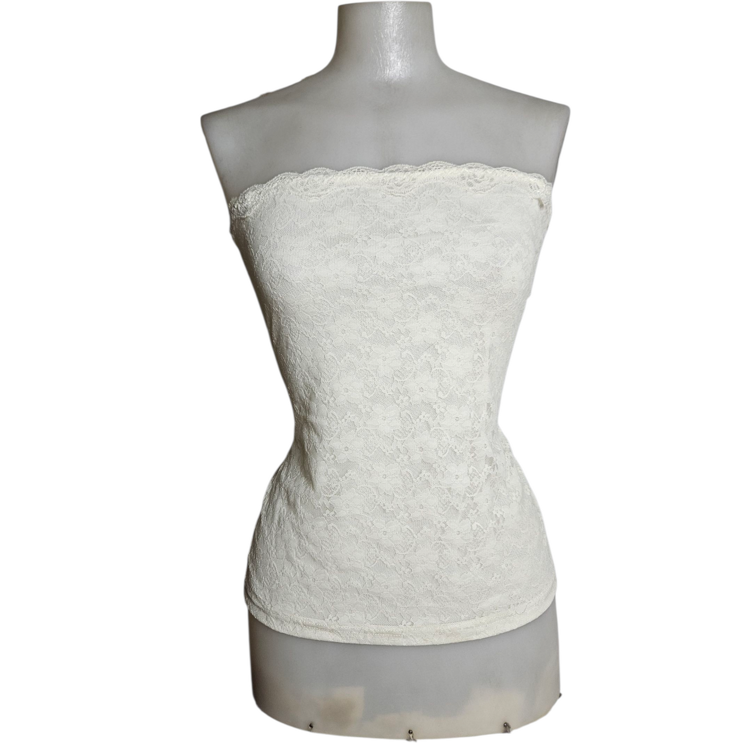 Haut strapless blanc en dentelle