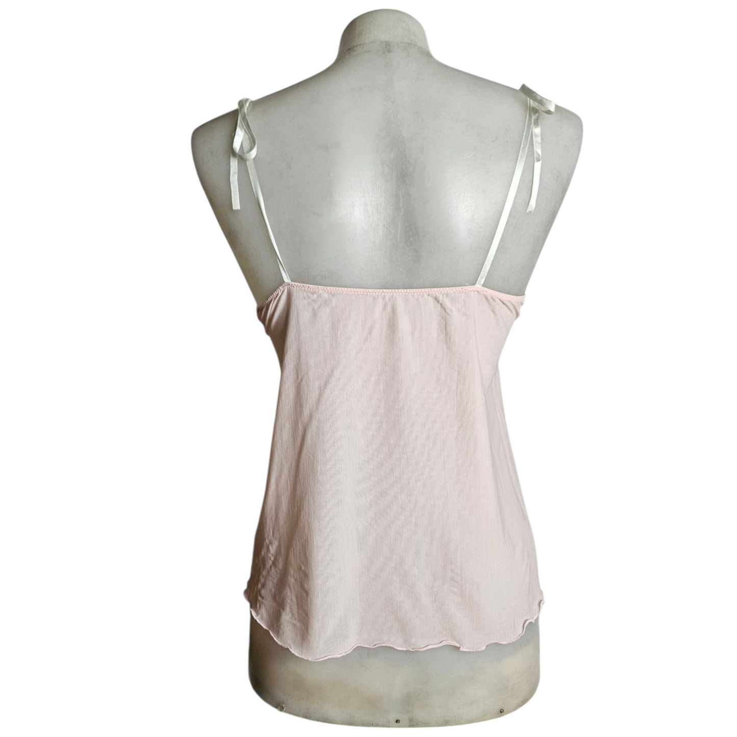 Haut en voile et dentelle rose et blanc