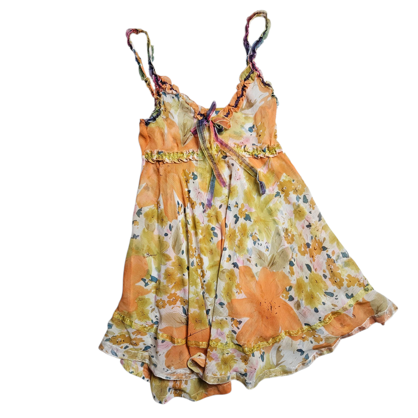 Robe babydoll en voile orange