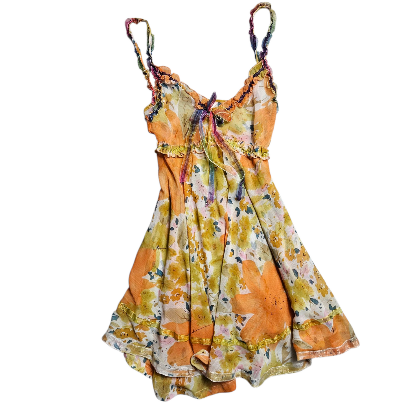Robe babydoll en voile orange