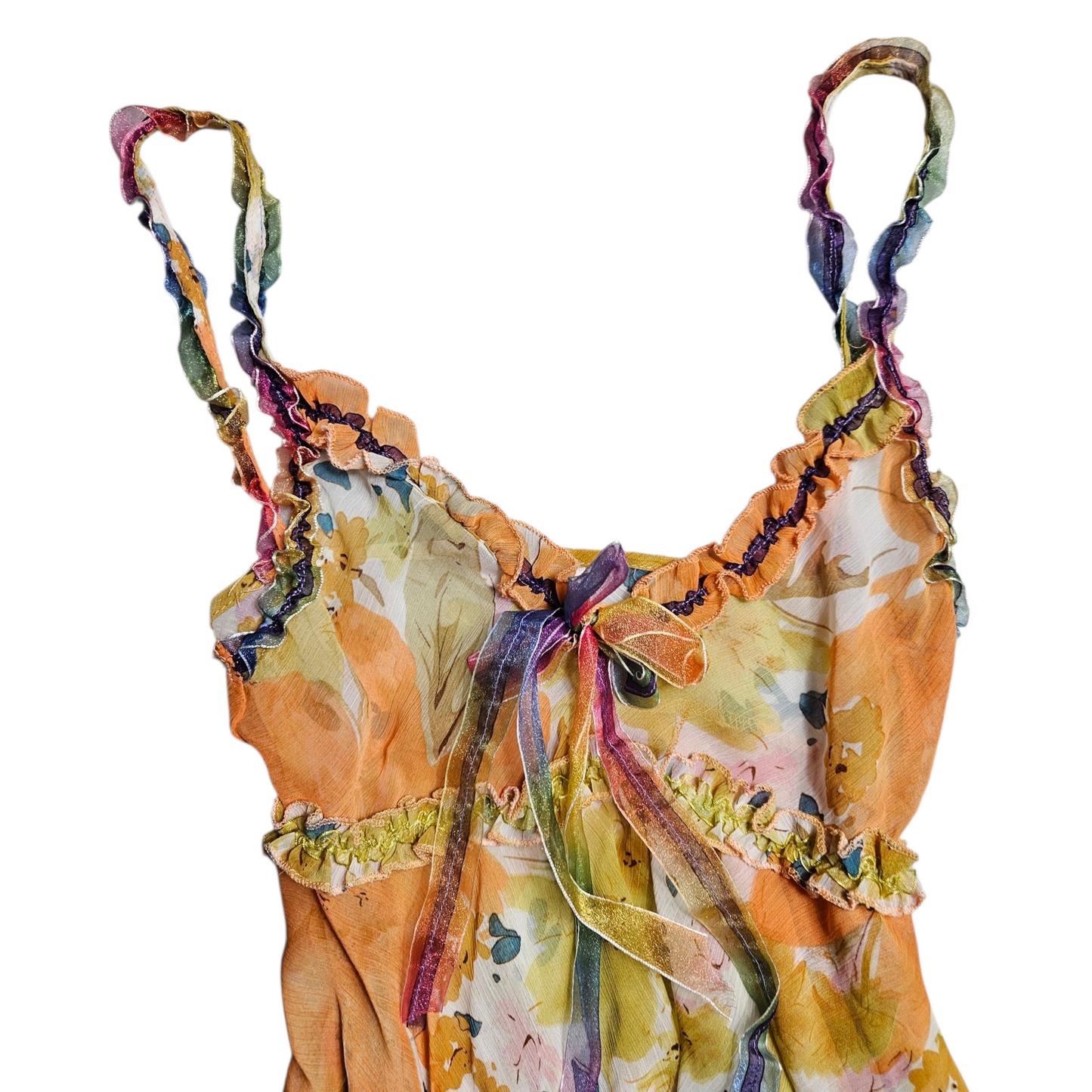 Robe babydoll en voile orange