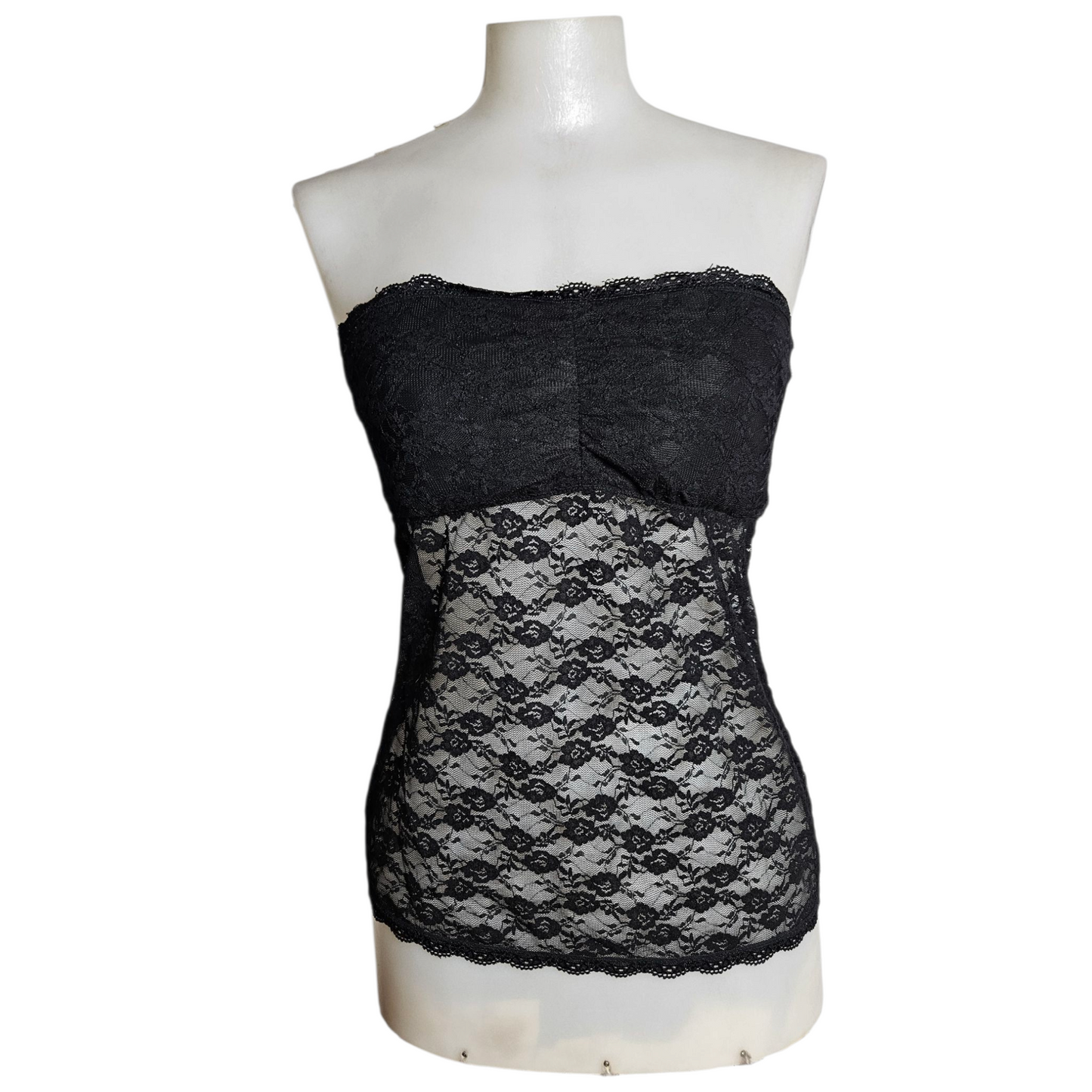 Haut strapless en dentelle noir