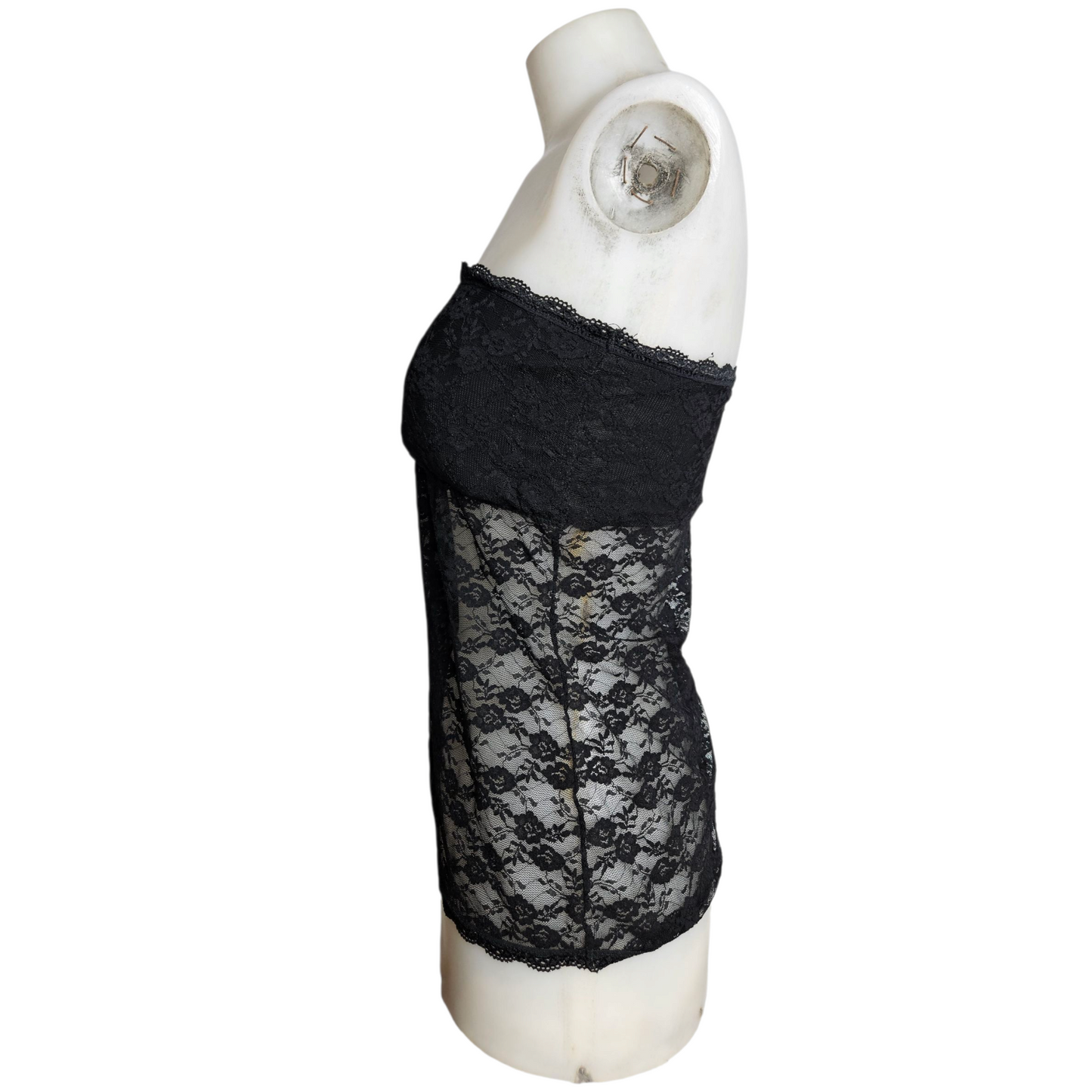 Haut strapless en dentelle noir