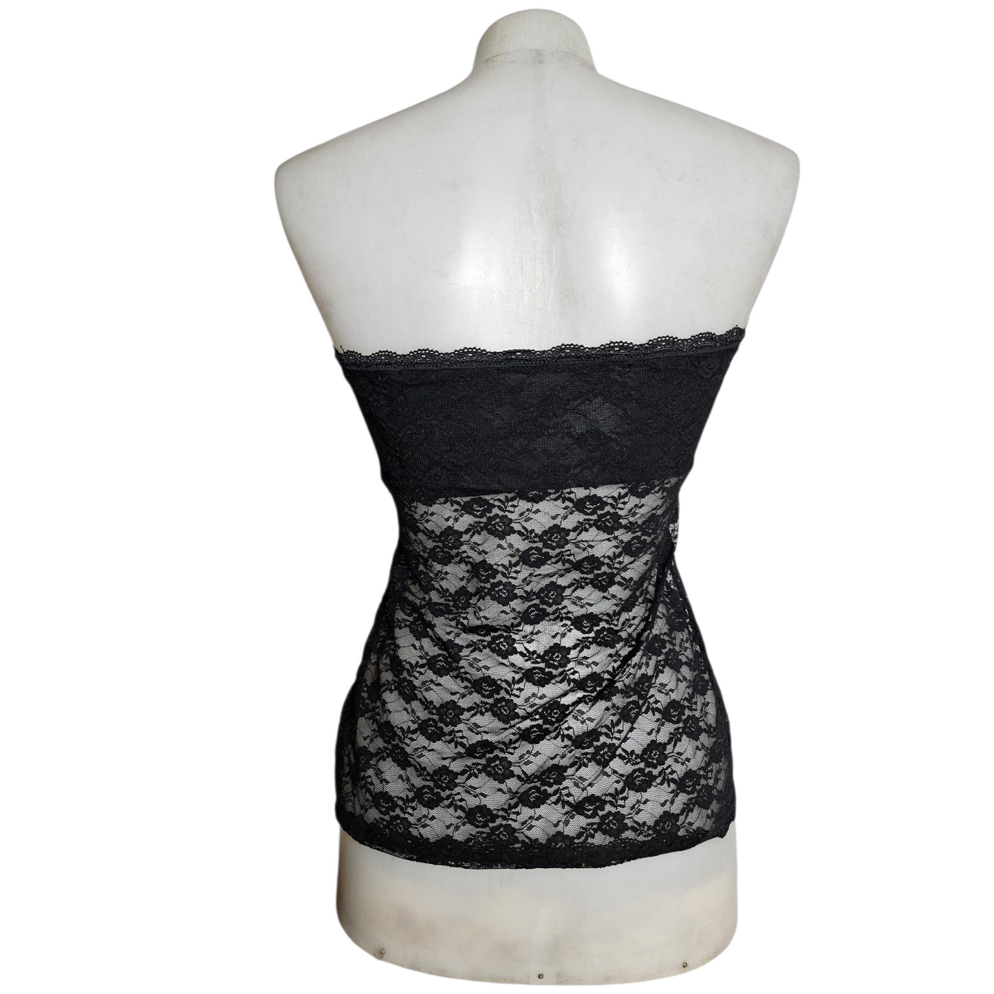 Haut strapless en dentelle noir