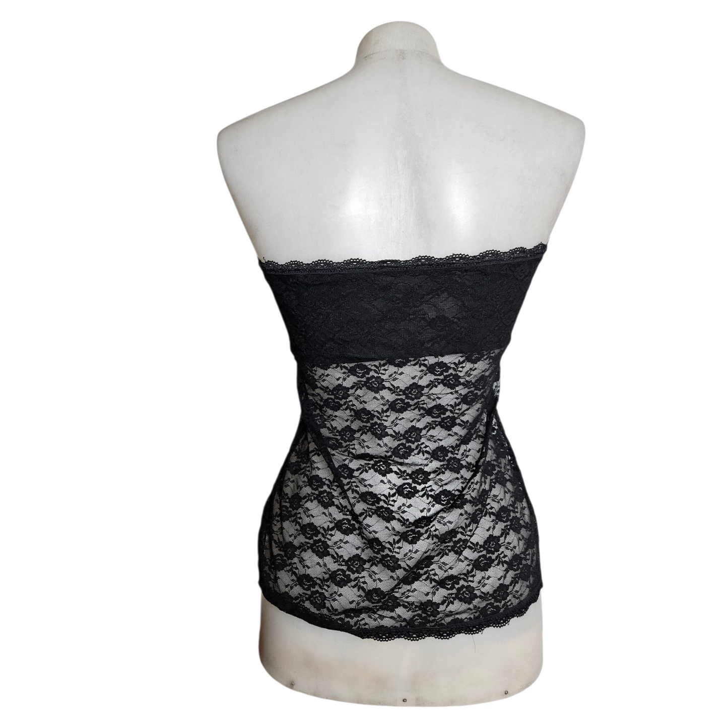 Haut strapless en dentelle noir