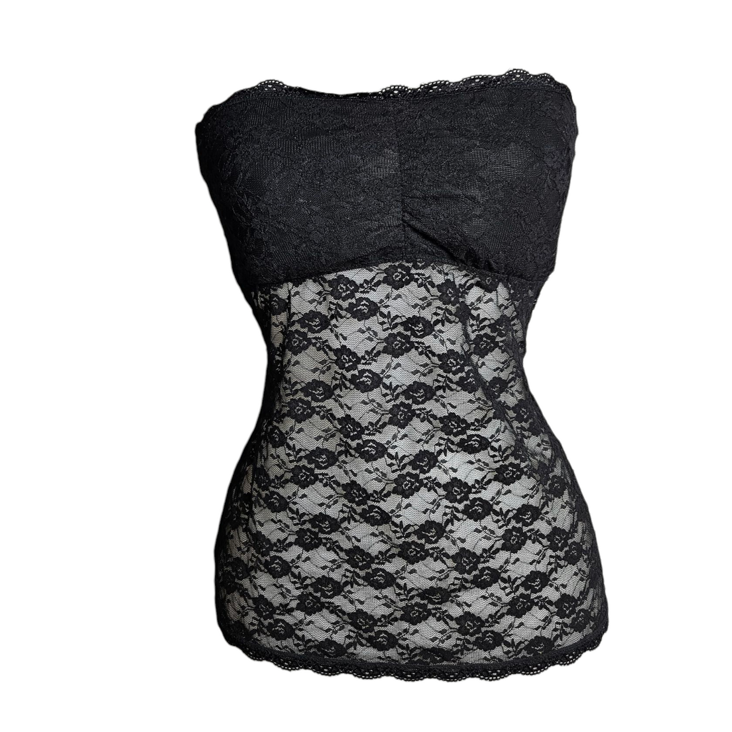 Haut strapless en dentelle noir