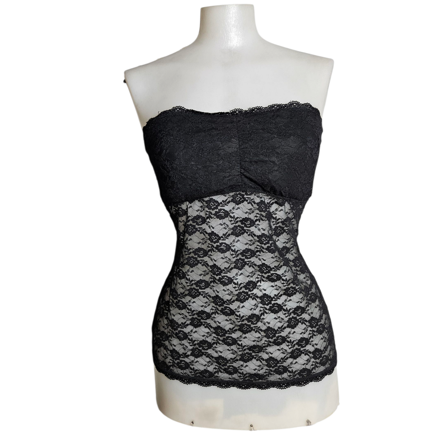 Haut strapless en dentelle noir