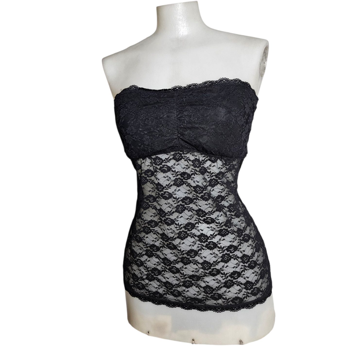 Haut strapless en dentelle noir