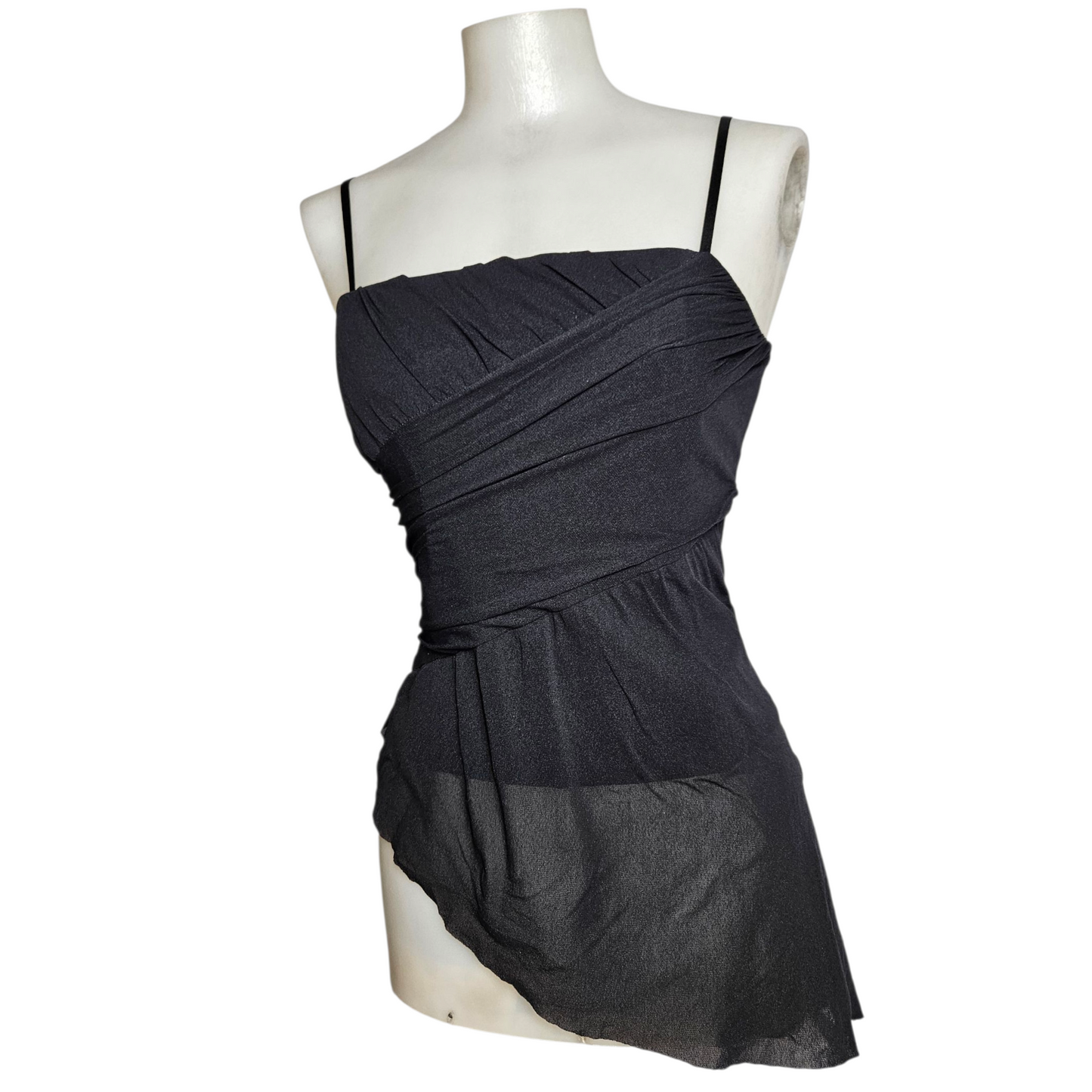 Haut asymétrique en voile noir