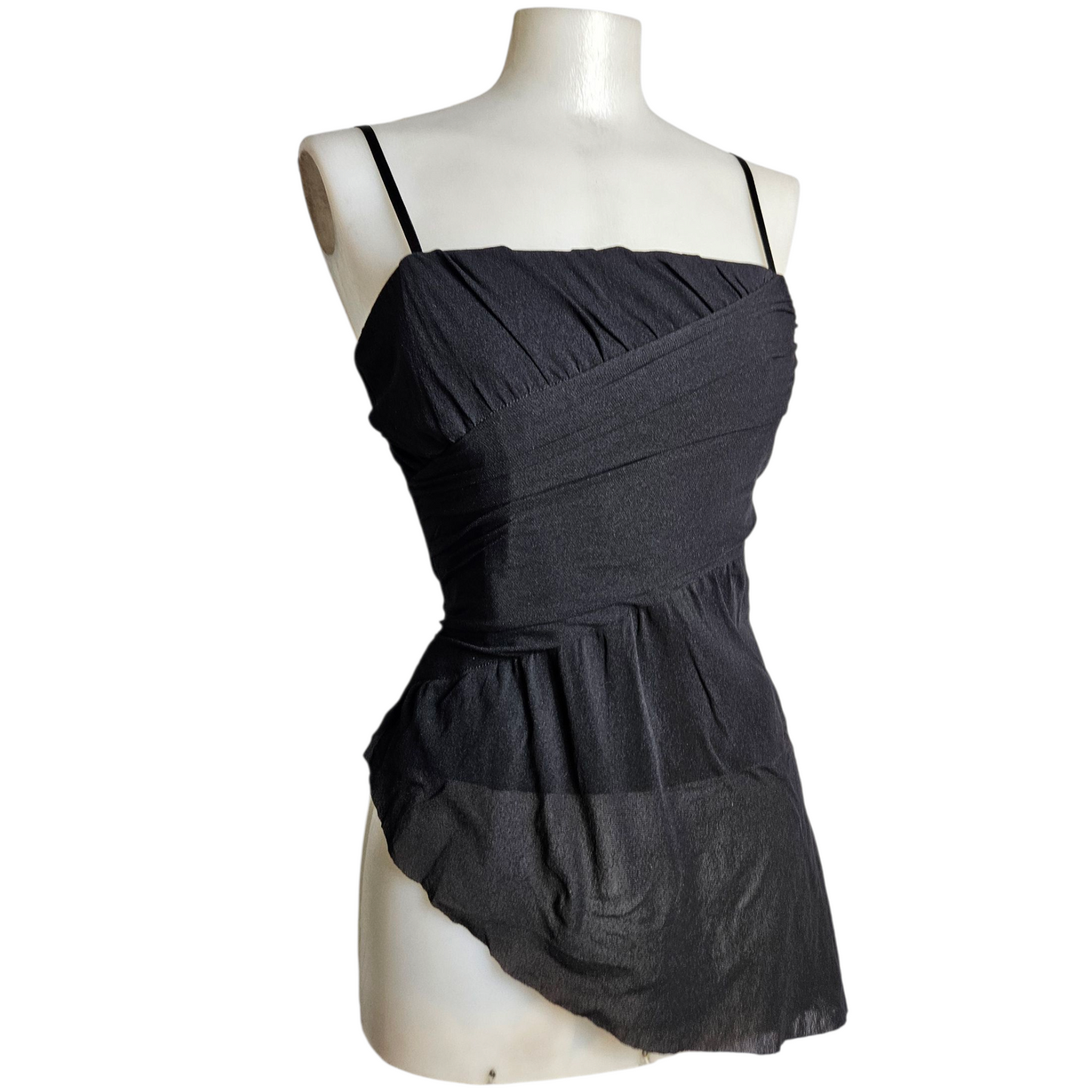 Haut asymétrique en voile noir