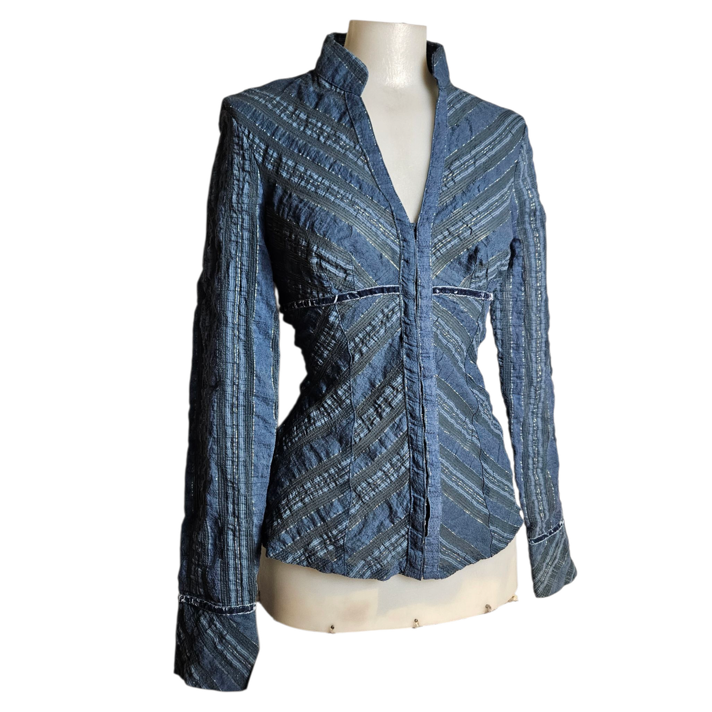 Chemise rayée fermeture agrafes