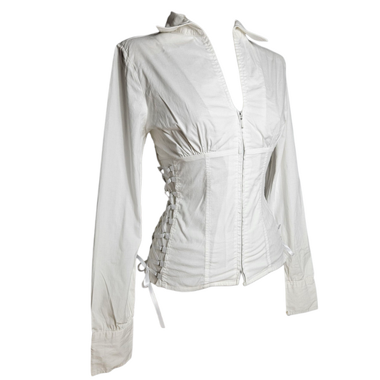 Chemise fermeture zip détail laçage