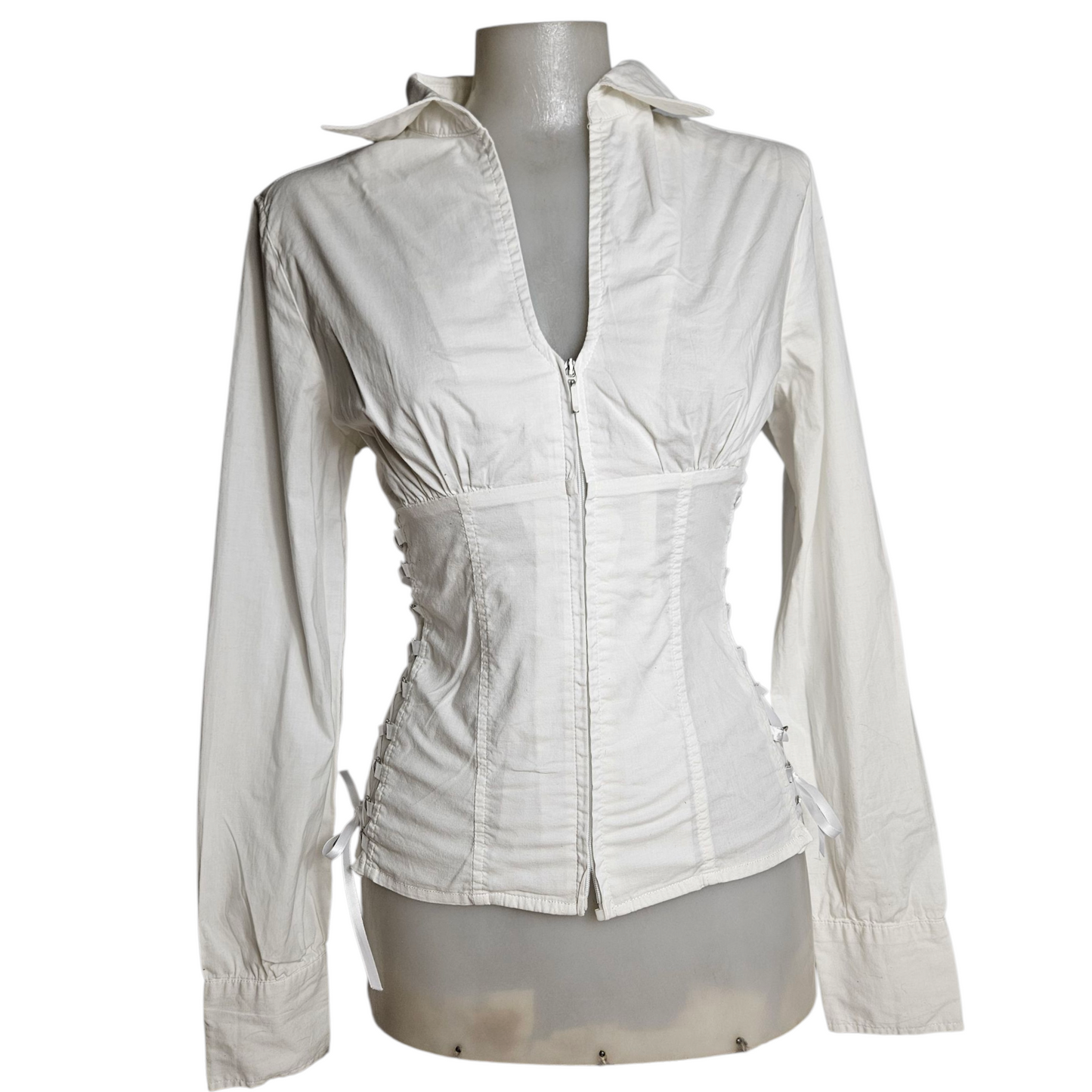 Chemise fermeture zip détail laçage