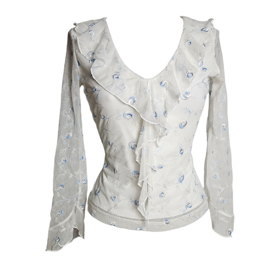 Haut en voile et dentelle