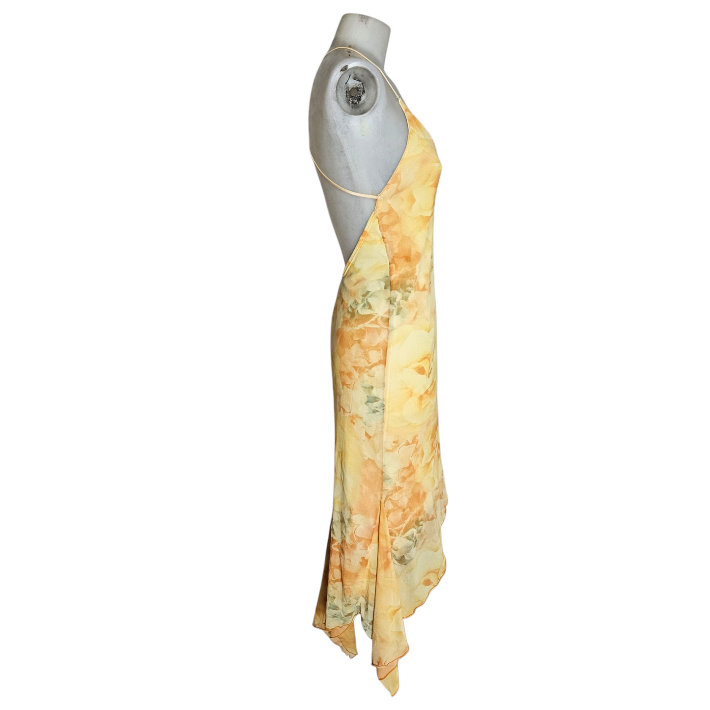 Robe asymétrique en voile dos nu