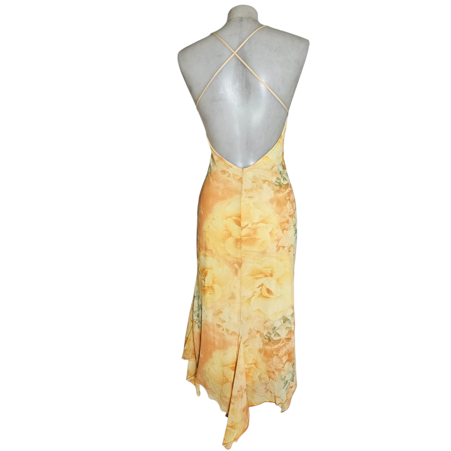Robe asymétrique en voile dos nu