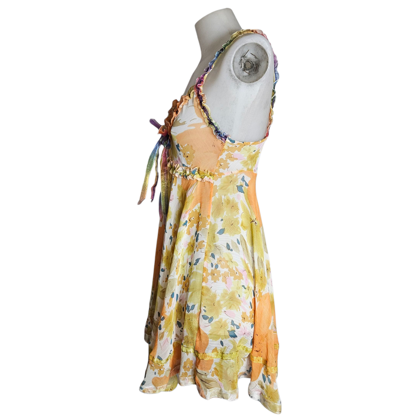 Robe babydoll en voile orange