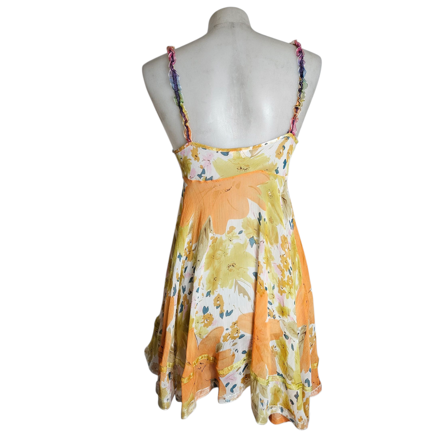 Robe babydoll en voile orange
