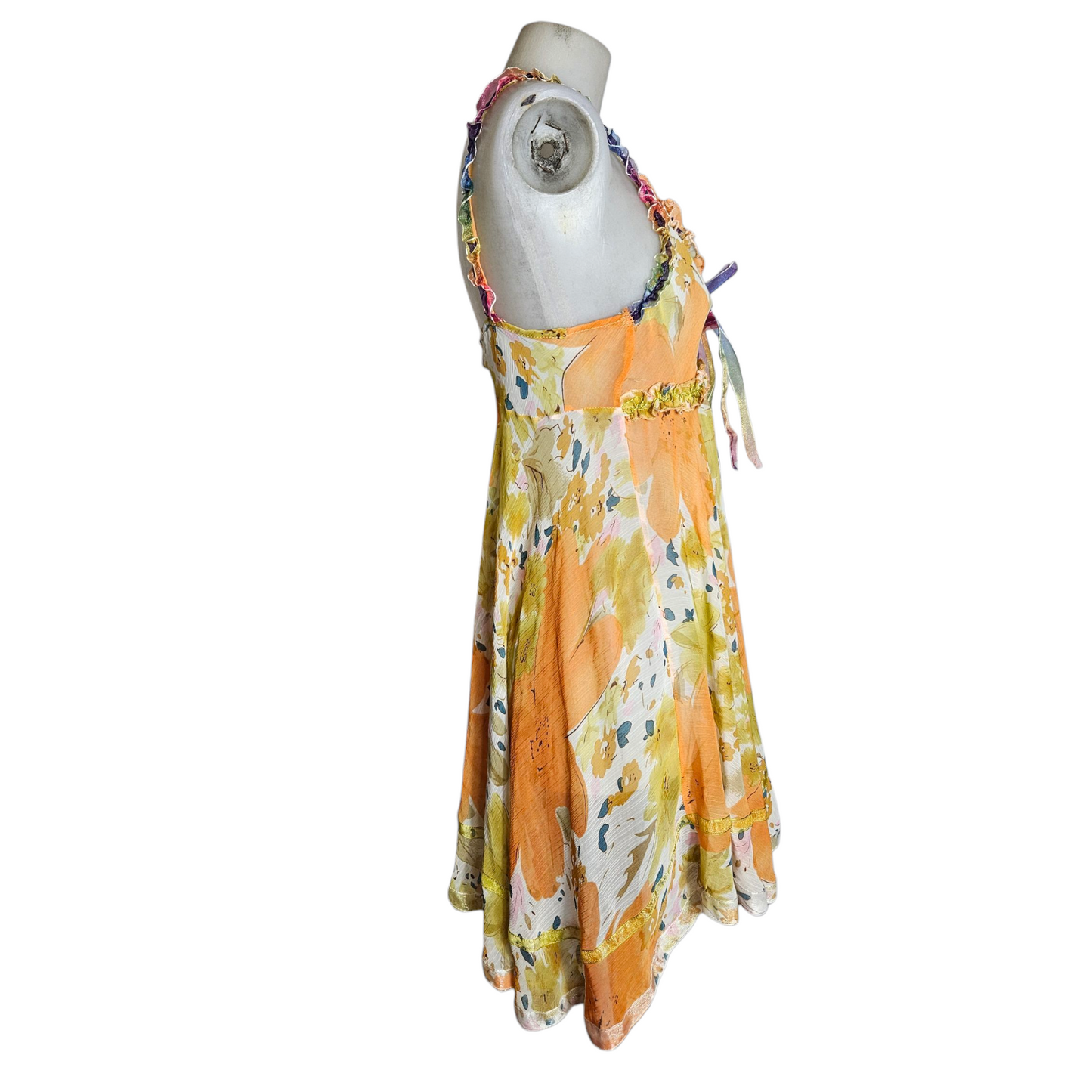 Robe babydoll en voile orange